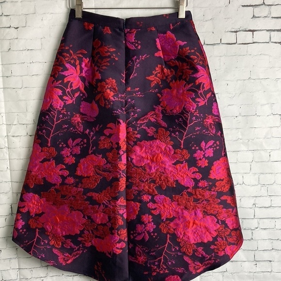 Anthropologie Eva Franco Asymmetrical Floral Jacquard Skirt Sz 2 Brocade Office - Picture 11 of 16